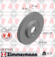 Zimmermann Тормозной диск ZIMMERMANN 610371120 - Заображення 1