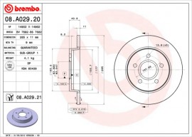 Тормозной диск BREMBO 08.A029.21