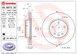 Brembo Тормозной диск BREMBO 09.8873.31 - Заображення 1