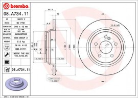 Brembo Тормозной диск BREMBO 08.A734.11 - Заображення 1