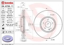 Brembo Тормозной диск BREMBO 09.A726.11 - Заображення 1
