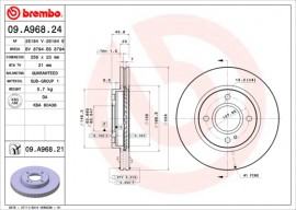 Тормозной диск BREMBO 09.A968.24
