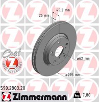 Zimmermann Тормозной диск ZIMMERMANN 590 2803 20 - Заображення 1
