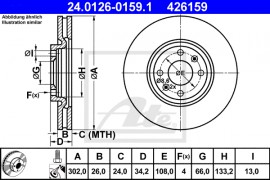 Ate Тормозной диск ATE 24.0126-0159.1 - Заображення 1