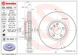 Brembo Тормозной диск BREMBO 09.A542.11 - Заображення 1