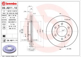 Brembo Тормозной диск BREMBO 09.A911.10 - Заображення 1
