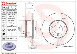 Brembo Тормозной диск BREMBO 09.A917.10 - Заображення 1