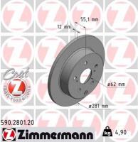 Тормозной диск ZIMMERMANN 590 2801 20