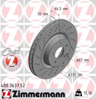 Zimmermann Тормозной диск ZIMMERMANN 400 3637 52 - Заображення 1