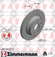 Тормозной диск ZIMMERMANN 400.3622.52