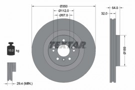 Textar Тормозной диск TEXTAR 92150705 - Заображення 1