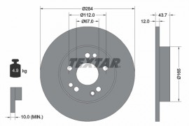 Textar Тормозной диск TEXTAR 92031803 - Заображення 1