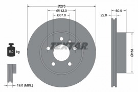 Textar Тормозной диск TEXTAR 92074403 - Заображення 1