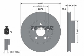 Textar Тормозной диск TEXTAR 92115105 - Заображення 1