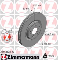 Тормозной диск ZIMMERMANN 280 3178 20