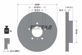Textar Тормозной диск TEXTAR 92055605 - Заображення 1