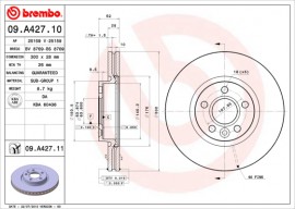 Brembo Тормозной диск BREMBO 09.A427.11 - Заображення 1