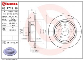 Brembo Тормозной диск BREMBO 08.A715.10 - Заображення 1
