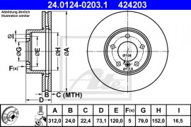 Ate Тормозной диск ATE 24.0124-0203.1 - Заображення 1