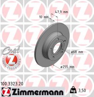 Zimmermann Тормозной диск ZIMMERMANN 100.3323.20 - Заображення 1