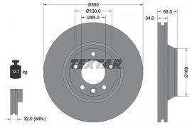 Textar Тормозной диск TEXTAR 92121705 - Заображення 1
