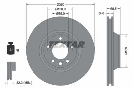 Textar Тормозной диск TEXTAR 92121805 - Заображення 1