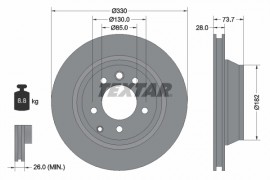 Textar Тормозной диск TEXTAR 92122005 - Заображення 1