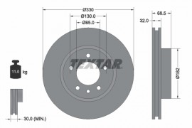 Textar Тормозной диск TEXTAR 92121505 - Заображення 1
