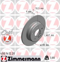 Zimmermann Тормозной диск ZIMMERMANN 400.1412.20 - Заображення 1