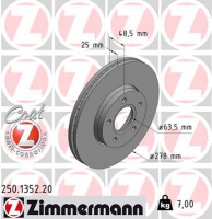 Тормозной диск ZIMMERMANN 250 1352 20