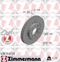 Zimmermann Тормозной диск ZIMMERMANN 430 1461 20 - Заображення 1