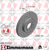 Zimmermann Тормозной диск ZIMMERMANN 600.3221.52 - Заображення 1