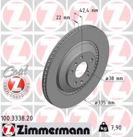 Тормозной диск ZIMMERMANN 100 3338 20