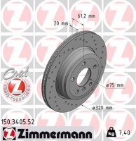 Zimmermann Тормозной диск ZIMMERMANN 150 3405 52 - Заображення 1