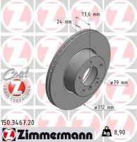 Тормозной диск ZIMMERMANN 150 3467 20