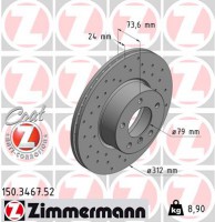 Zimmermann Тормозной диск ZIMMERMANN 150 3467 52 - Заображення 1