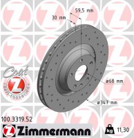 Zimmermann Тормозной диск ZIMMERMANN 100 3319 52 - Заображення 1