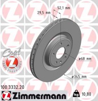 Тормозной диск ZIMMERMANN 100 3332 20