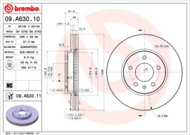 Brembo Тормозной диск BREMBO 09.A630.10 - Заображення 1