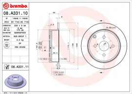 Brembo Тормозной диск BREMBO 08.A331.10 - Заображення 1