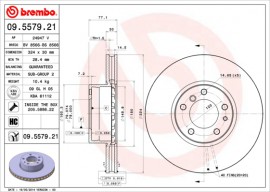 Brembo Тормозной диск BREMBO 09.5579.21 - Заображення 1