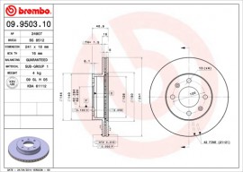 Тормозной диск BREMBO 09.9503.10