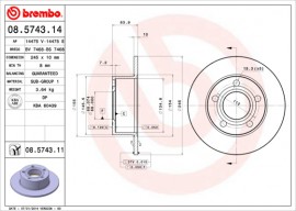 Brembo Тормозной диск BREMBO 08.5743.11 - Заображення 1