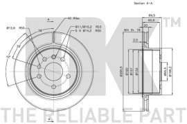 Nk Тормозной диск NK 203657 - Заображення 3