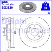 Delphi Тормозной диск DELPHI BG3620 - Заображення 1