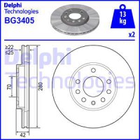 Delphi Тормозной диск DELPHI BG3405 - Заображення 1