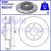 Delphi Тормозной диск DELPHI BG2147 - Заображення 1