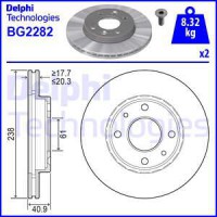 Delphi Тормозной диск DELPHI BG2282 - Заображення 1