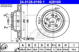 Ate Тормозной диск ATE 24.0128-0169.1 - Заображення 1