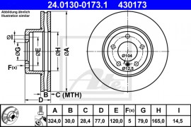 Ate Тормозной диск ATE 24.0130-0173.1 - Заображення 1